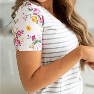 Ampersand Floral and Stripe T-shirt